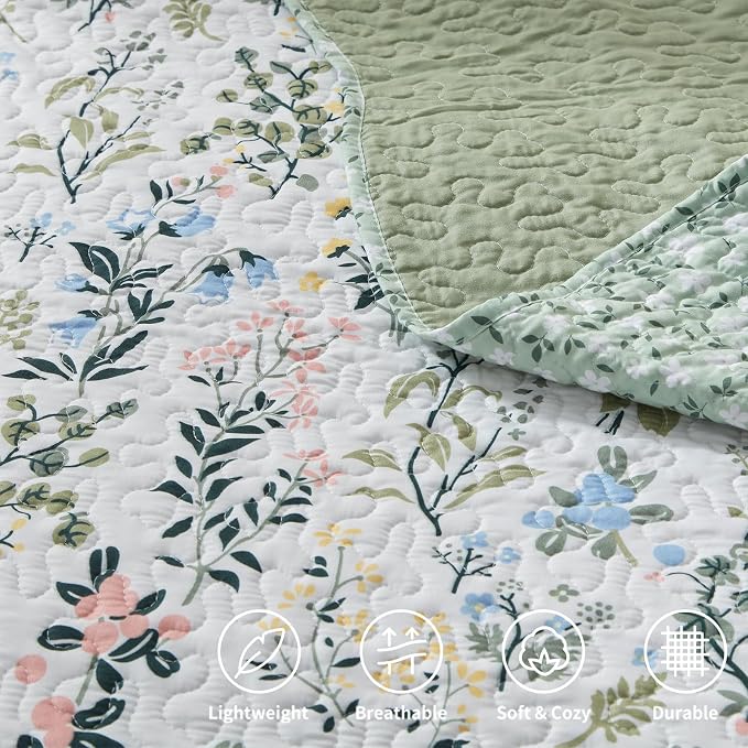 California King Size Quilt Set 3-Piece Lightweight Bedspread Coverlet - Image 5