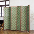 6 Panel Bamboo Room Divider, 5.6 ft Tall Double-Sided Folding Privacy Screen by PawlaBay