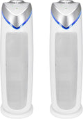 GermGuardian Air Purifier with HEPA 13 Filter, Removes 99.97% of Pollutants, Covers 743 Sq. Foot Room in 1 Hour, UV-C Light Helps Reduce Germs, 22 Inch, 2-Pack, White, AC4825W2PK