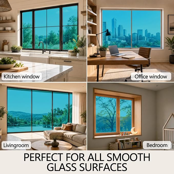 One Way Privacy Window Film Static Cling Mirror Tint 29.5Inx6.5Ft | Heat - Image 6