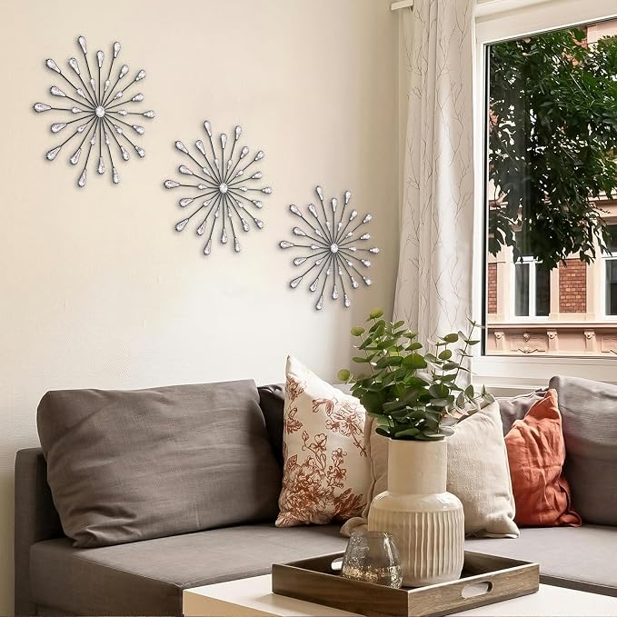 ZEXUIRU 3 Set Black Starburst Wall Art - Image 3