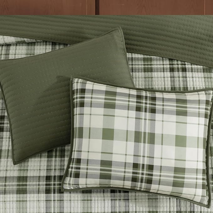 Twin Quilt-Lightweight Bedspread Plaid Quilt Twin Size Quilt Bedding Set | - Image 4