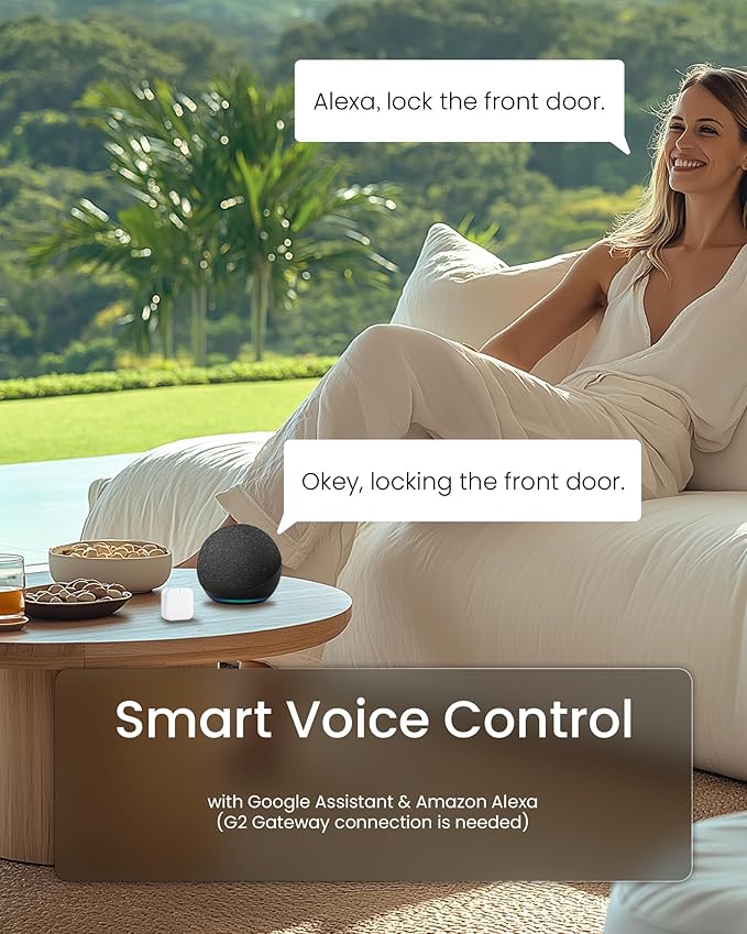 DESLOC Smart Door Lock B200, Smart Deadbolt Lock, Keyless Entry Door Lock, Fingerprint Smart Lock, Smart Locks for Front Door, App Control, Touchscreen Keypad Deadbolts,12-Month Battery, BHMA Grade3