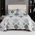 Cmfshape Summer Floral King Bedspread, Romantic Grey Quilt Set King, Reversible by cmfshape-quiltset