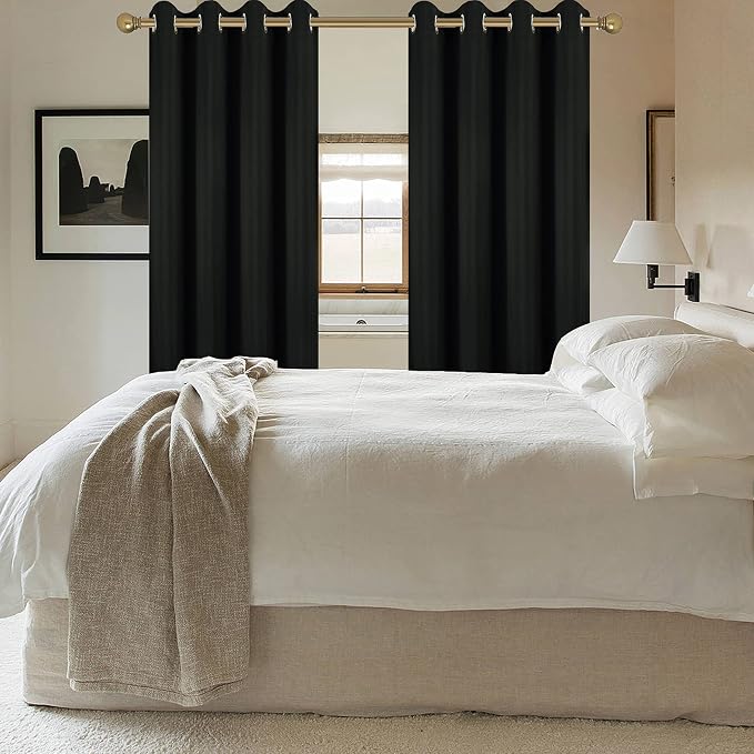 Diraysid Black Grommet Blackout Curtains - Image 4