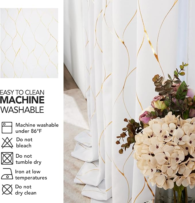Deconovo Curtains for Living Room, Pattern Blackout Curtains 84 Inches Long | - Image 9