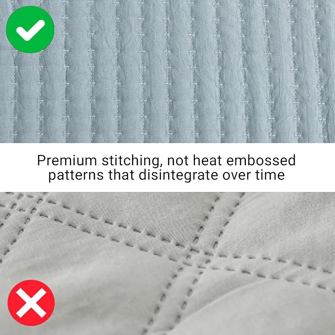 Twin Quilt-Lightweight Bedspreads Sky Blue Twin Quilt Bedding Set | Soft - Image 3