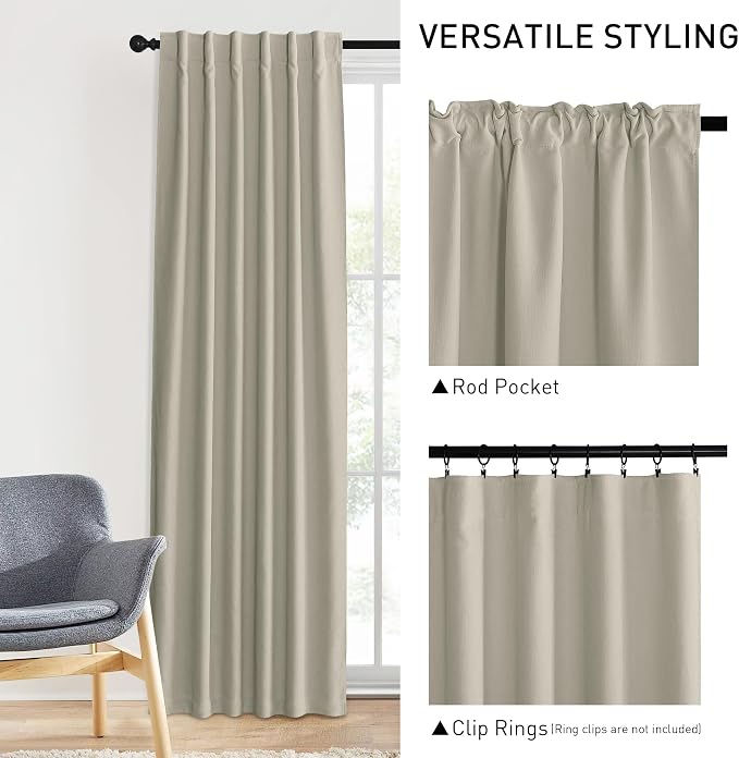 NICETOWN Chenille Velvet Curtains 96 inches Length 2 Panels - Image 3