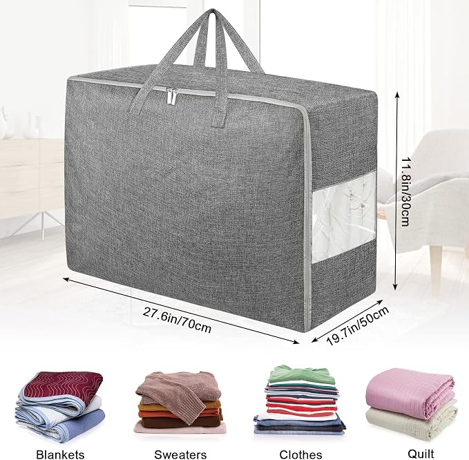 105L Extra Large Storage Bags, Folding Moving Comforter Blanket Storage Bags - Image 2