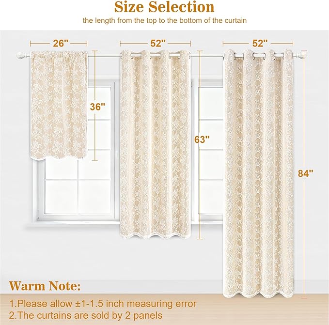 Yinhua Blackout Curtains for Bedroom Double Layer Beige Curtains for Living - Image 8
