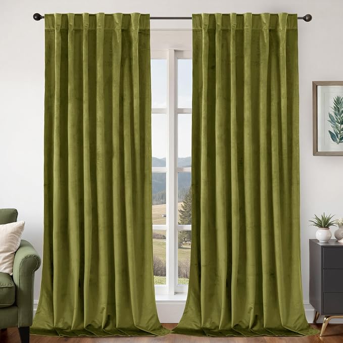 BGment 96 Inch Blackout Velvet Curtains by BGment