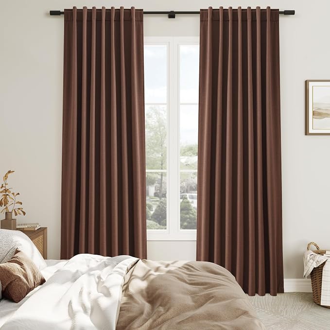Joywell 100% Blackout Linen Curtains 102 Inch - Image 6