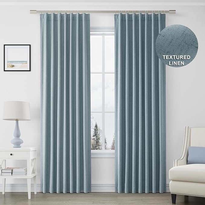 Joywell 100% Blackout Linen Curtains 84 Inches Long - Image 9