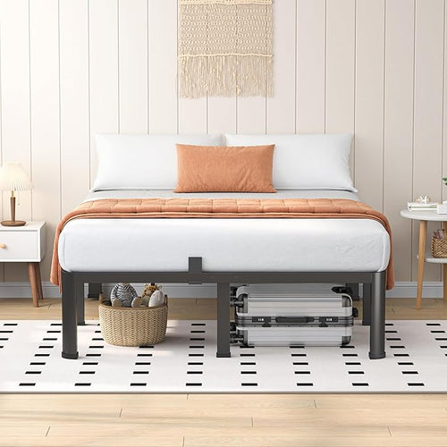 12 Inch Full Heavy Duty 3500 lbs Bed Frame with Round-Corner Legs & Anti-Squeak Design – Quick Assembly Metal Platform, No Box Spring Needed