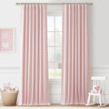 100 Inch Long Baby Pink Curtains 2 Panels Set by QJMYDECO