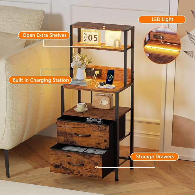Night Stand, Tall Nightstand - Image 4