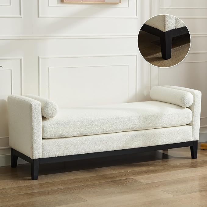 Aoiy & Wifon 66.34" W End of Bed Bench, King Size Upholstered Bench by AoiyWifon