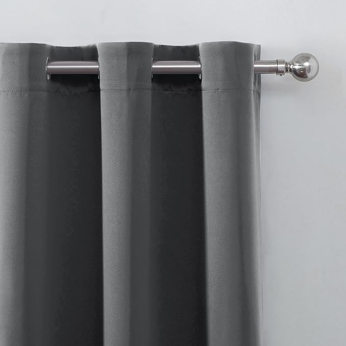 100% Blackout Curtains 52 x 95 Inch/Grey Curtains 2 Panels - Image 7