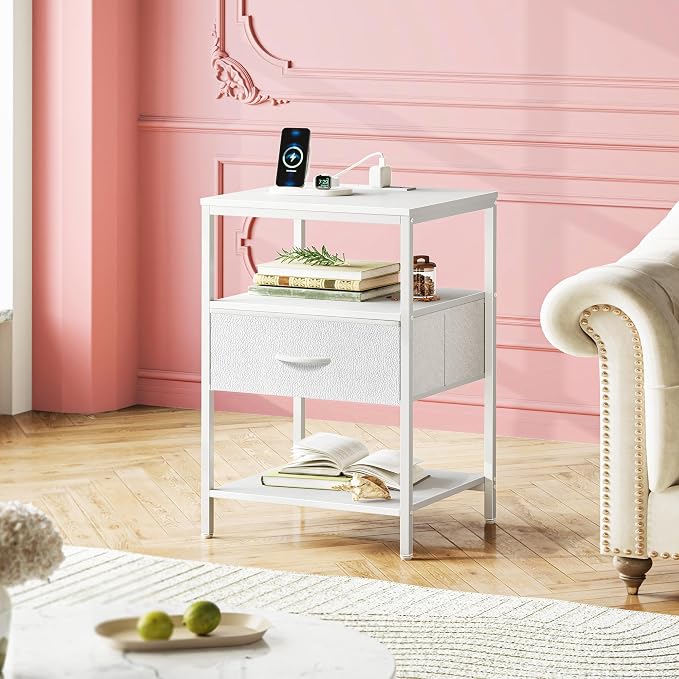 SUPERJARE Nightstand with Charging Station, USB-C Port, Bedside Table | 27.7 - Image 8