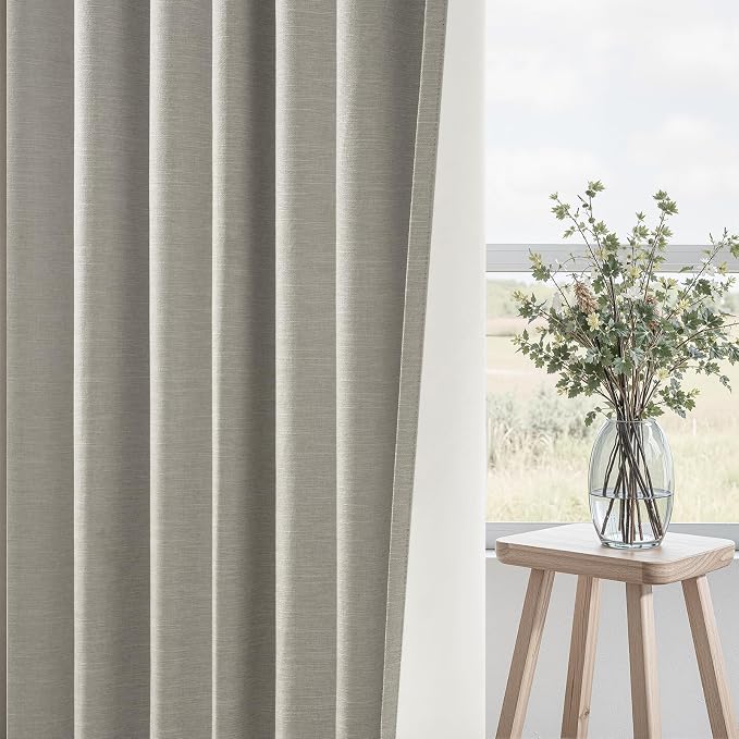 102 inch blackout curtains for Sliding door 2 Panels 100% Blackout Linen - Image 5