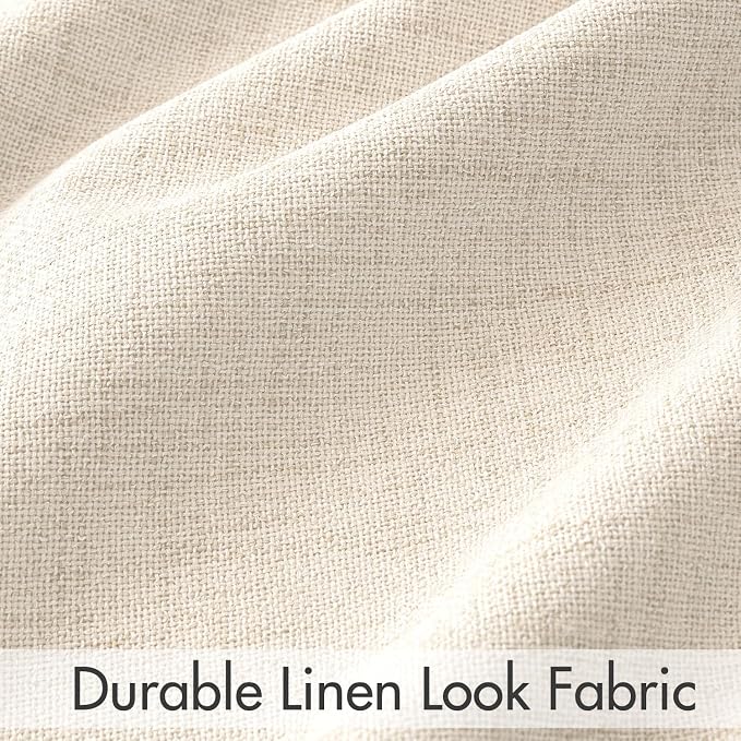 MIULEE 100% Blackout Curtains Linen Curtains & Drapes 96 Inch Natural Beige | 2 - Image 7