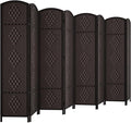 RHF Room Divider Panel, 8 Panel Partition Room Dividers Screen, Dark Mocha | by RoseHomeFashion