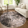 Abstract Round Area Rug 6 Ft Washable Circle Rugs Large Round Rug Non Slip Thin by iOhouze