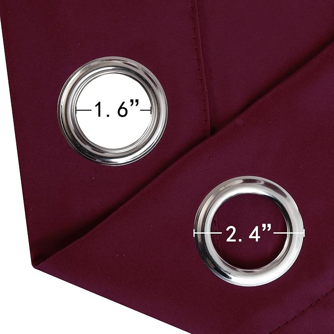 Burgundy Red Thermal Blackout Curtains/42 x 84 Inch/Set of 2 Panels Room - Image 5