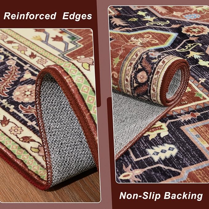 Macgace Washable Vintage Area Rug - Image 9