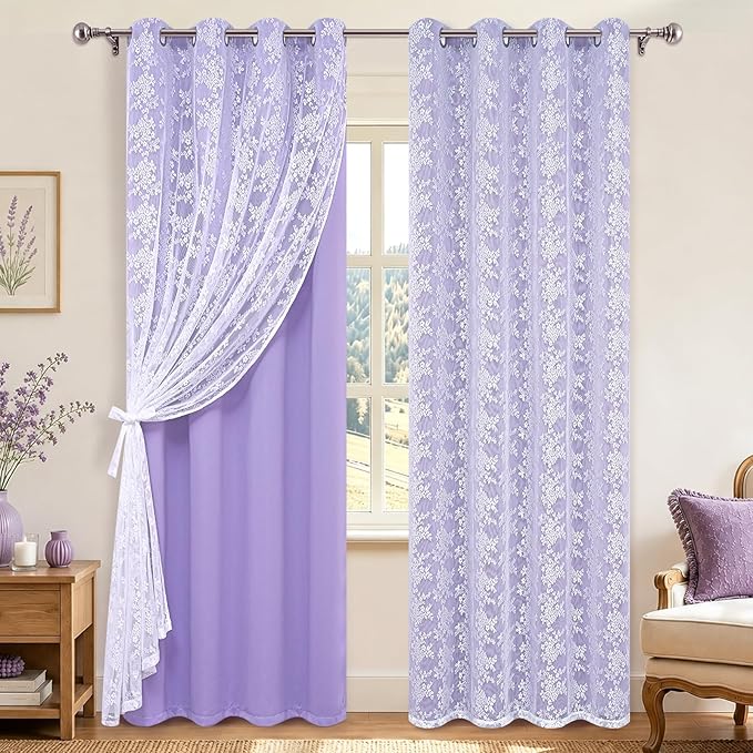 Yinhua Purple Curtains for Girls Room Double Layer Blackout Curtains for by yinhua
