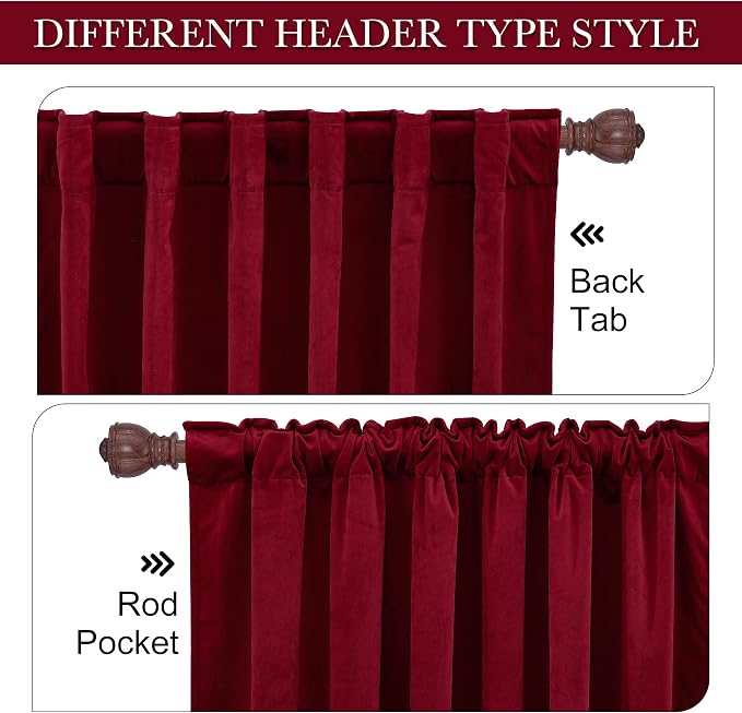 RYB HOME Velvet Curtains 90 inches Long - Image 4