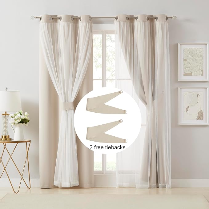 Bujasso Beige 80% Blackout Curtains - Image 4