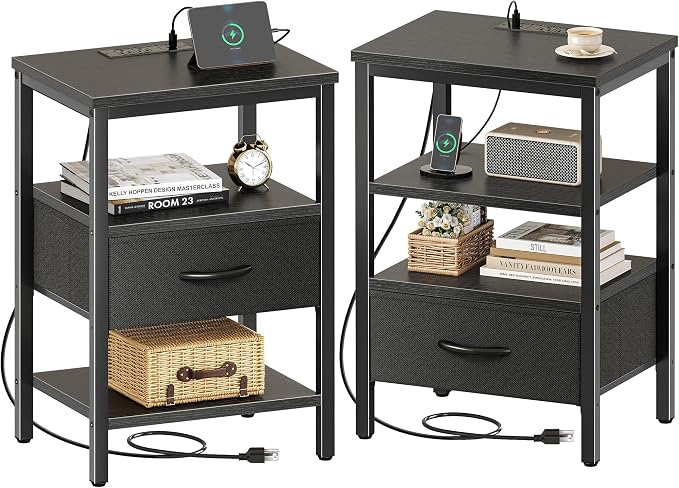 SUPERJARE Nightstand Set of 2 by SUPERJARE