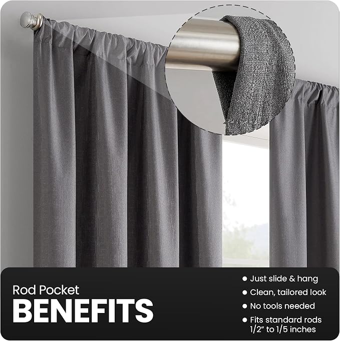 ECLIPSE Kendall Modern Blackout Thermal Rod Pocket Window Curtain - Image 3