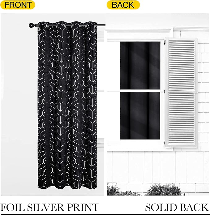 NICETOWN Blackout Curtains for Patio, Foil Printed Geometric Home Decoration - Image 5