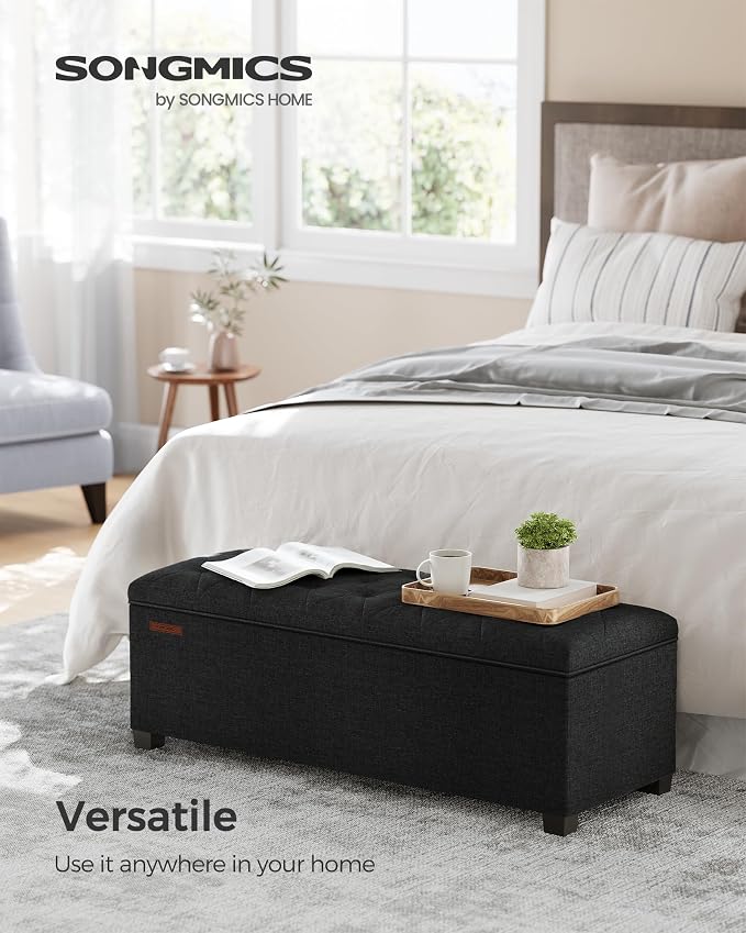 SONGMICS Storage Ottoman Bench, Foot Rest - Image 3