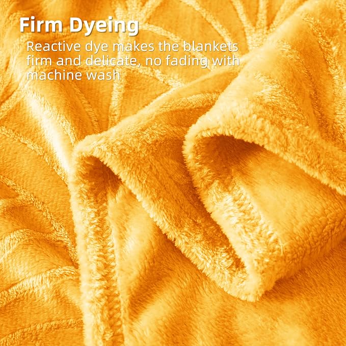 Whale Flotilla Soft Flannel Fleece King Size Bed Blanket, Lemon Yellow | Cozy - Image 6