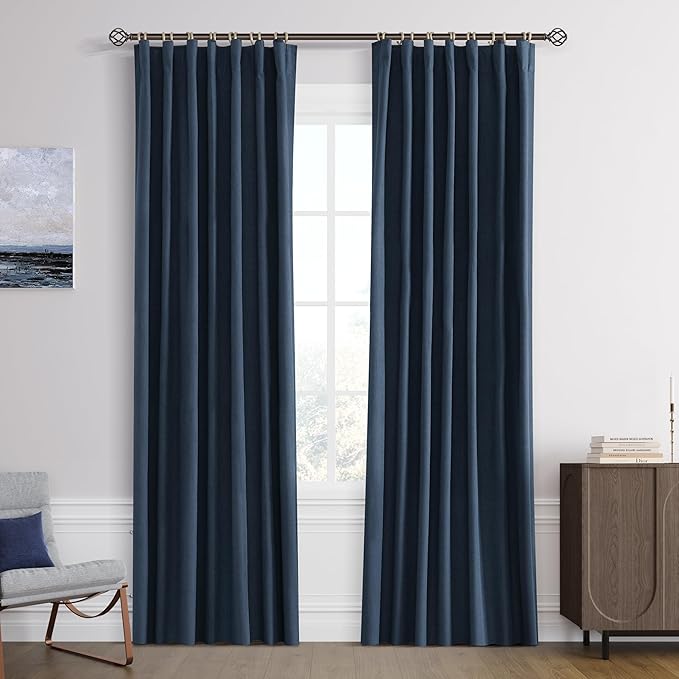 Joywell 100% Blackout Linen Curtains 84 Inch Long by Joywell