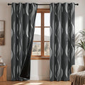Deconovo Silver Foil Wave Pattern Total Blackout Curtain Panels, Living Room by Unknown