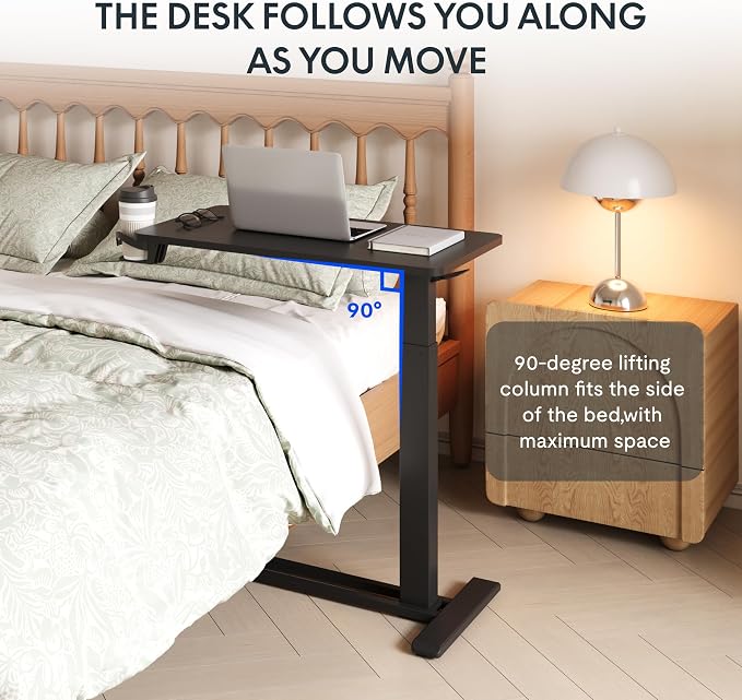 FLEXISPOT H7 32" Pneumatic Height-Adjustable Overbed Table - Image 7