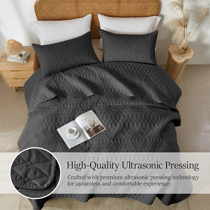 akkialla King/Cal King Size Quilt Bedding Set, Modern Style Geometric Pattern - Image 4