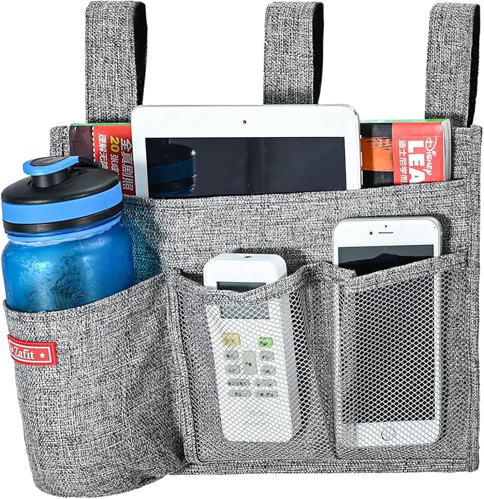Zafit Linen Bedside Caddy, Bedside Storage Organizer by ZAFIT