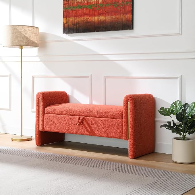 Modern Teddy Fabric Bed End Bench by Unknown