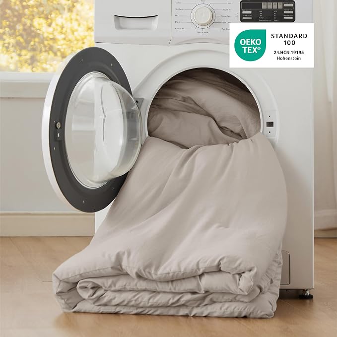 Bedsure King Comforter Set, Linen Soft Prewashed Bedding - Image 5