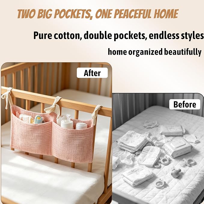 Bedside hanging bag for storing baby milk bottles and blankets - Image 4