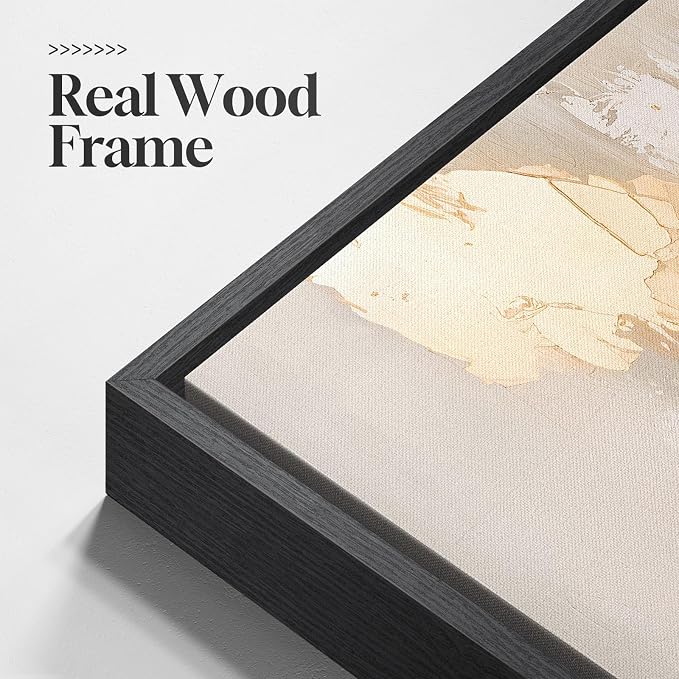 Framed Modern Luxury Brown Gold Abstract Wall Art - Image 6