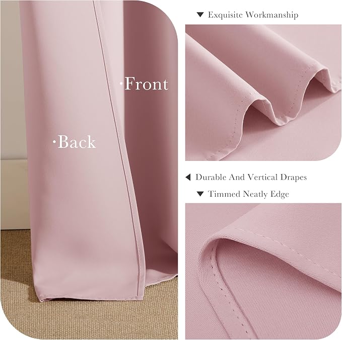 PONY DANCE Blush Pink Blackout Curtains - Image 7