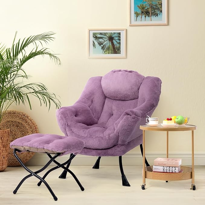 HollyHOME Lazy Chair with Foldable Ottoman, Accent Comfy Lounge Armchair and - Image 9