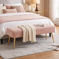 44 Inch Bedroom Bench, Modern Ottoman End of Bed Bench, Upholstered Corduroy by FurnilivingFurnitureforHome
