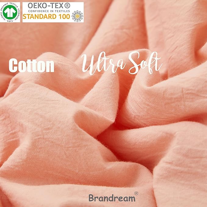 Brandream Boho Bohemian Girl Baby Nursery Crib Bed Skirt 100% Cotton Pleated Dust Ruffle Farmhouse Chic Ruffle Minimalist Tassel Fringe Macrame Luxury Toddler Bedskirt Solid Blush